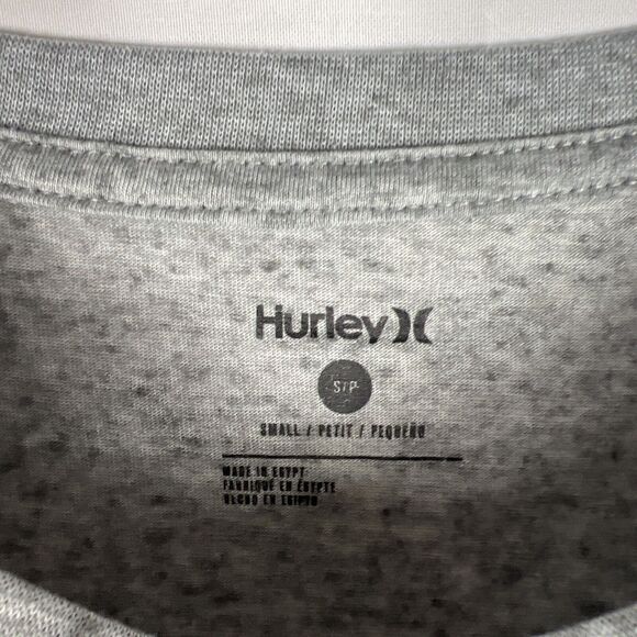 Hurley T-Shirt Men's Small S Short Sleeve Crew Neck Logo Heathered Gray - Picture 3 of 5